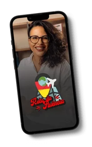 Celular com a Rota da Fluência